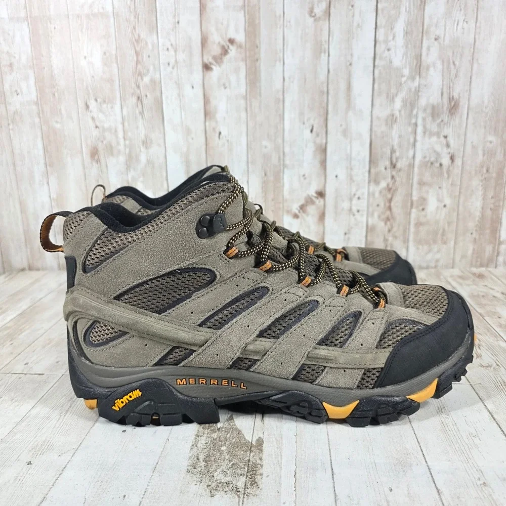 Merrell Moab 3 Mid Mens Hiking Boots Walnut Brown Suede Vibram J06045W Size 13W